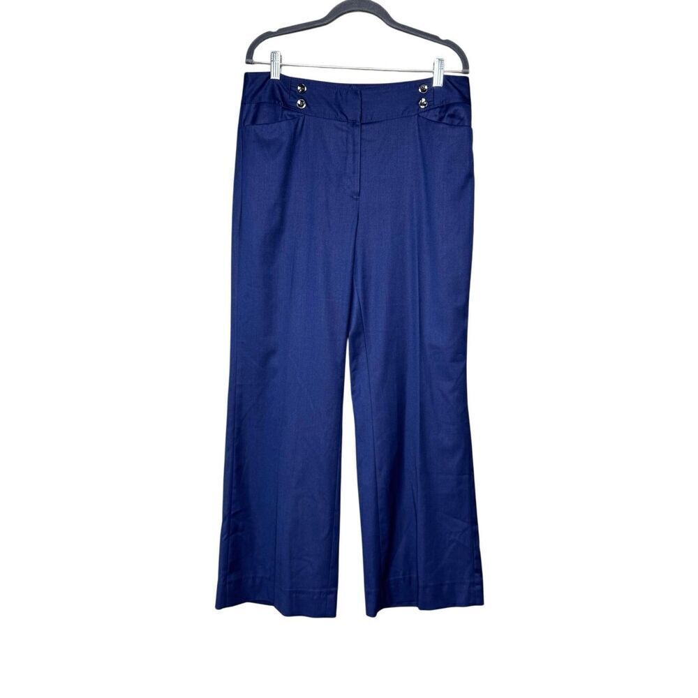 White House Black Market navy blue wide leg pants size 12
